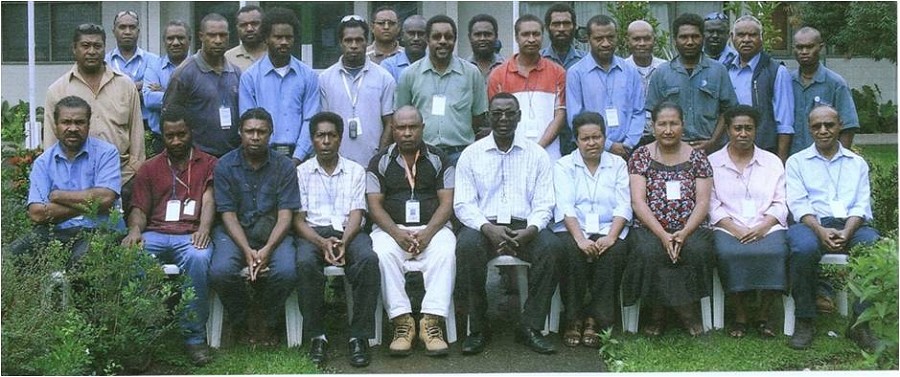 Dr Joe Tabe (dark glasses) in Papua New Guinea