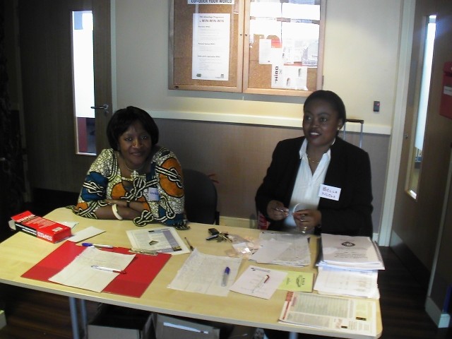 Mrs Ngole & Mrs Nkohkwo at Registration Desk